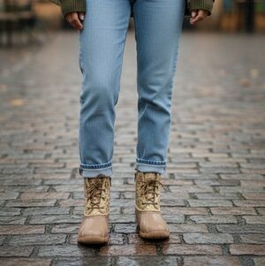 Rose Gold Sperry Women's Duck Boots Size 9